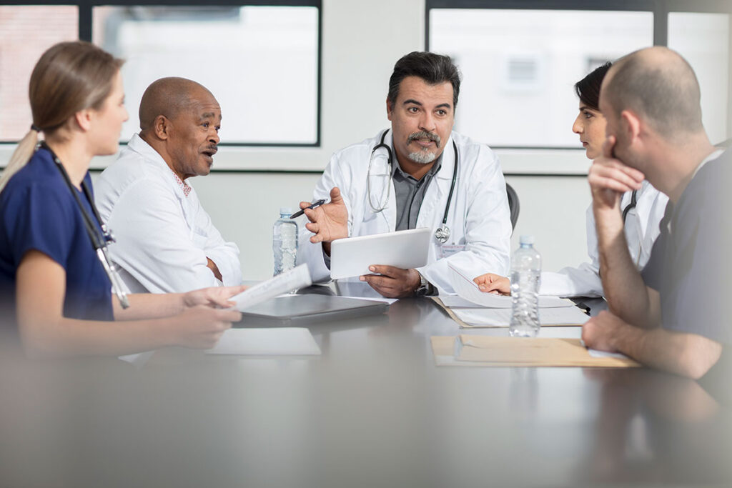 Medical professionals at a conference